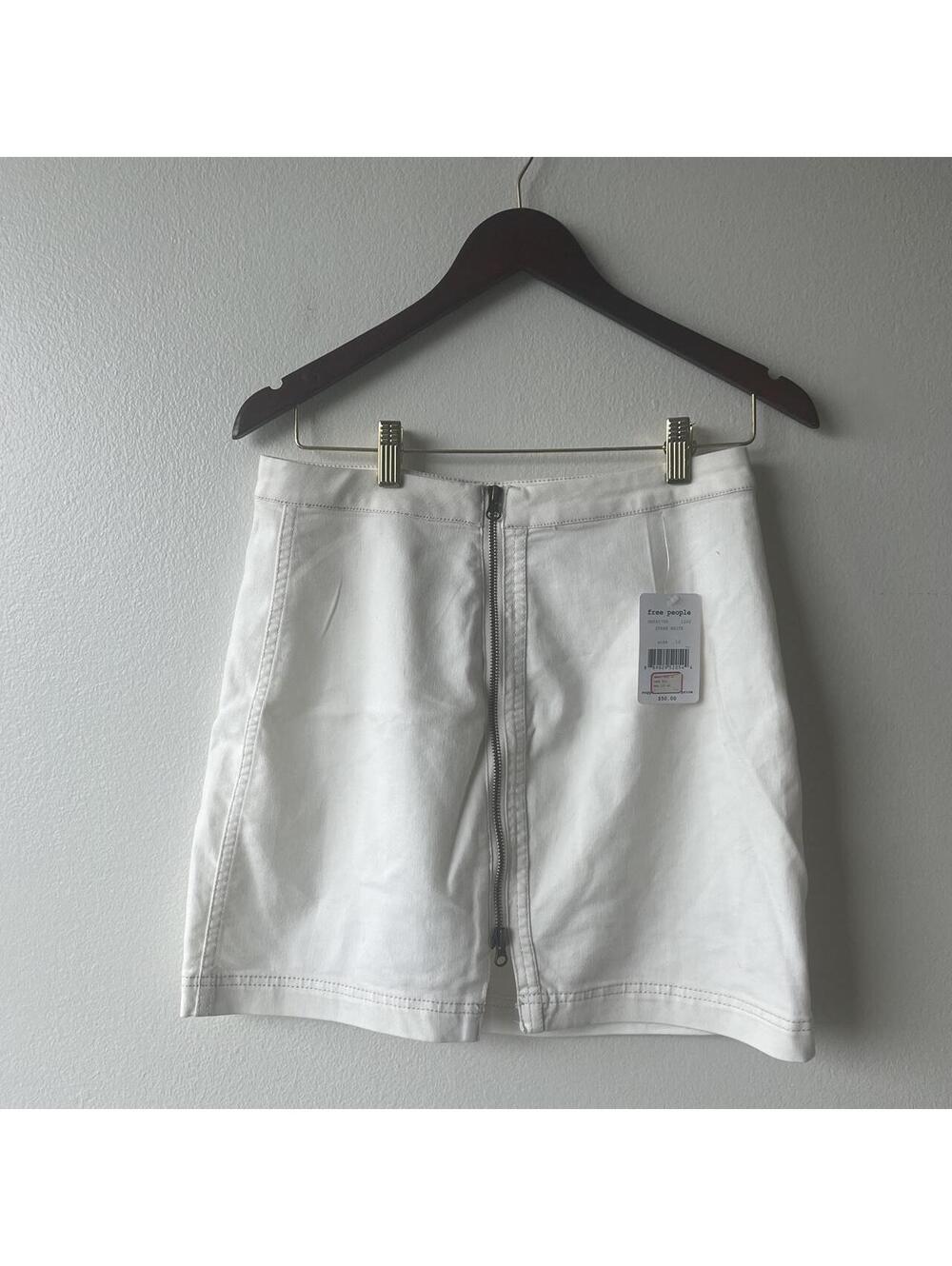 Free people white skirt with zipper